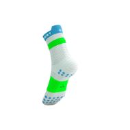Compressport Pro Racing Socks v4.0 Run High White/Norse Blue/Neon Green