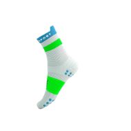 Compressport Pro Racing Socks v4.0 Run High White/Norse Blue/Neon Green