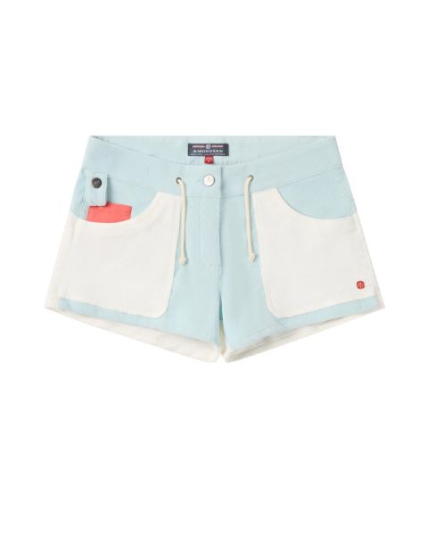 Amundsen 3Incher Cord Shorts Womens Faded Blue Sky/Natural