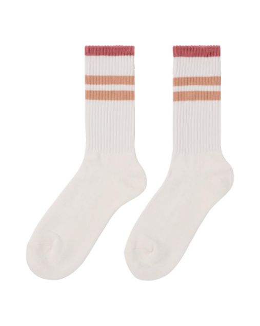 Amundsen Oslo Crew Socks White/Apricot