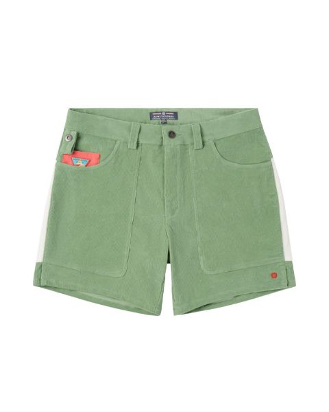 Amundsen 7Incher Cord Shorts Natural/Willow Green
