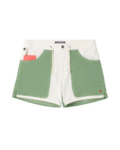 Amundsen 5Incher Cord Shorts Natural/Willow Green
