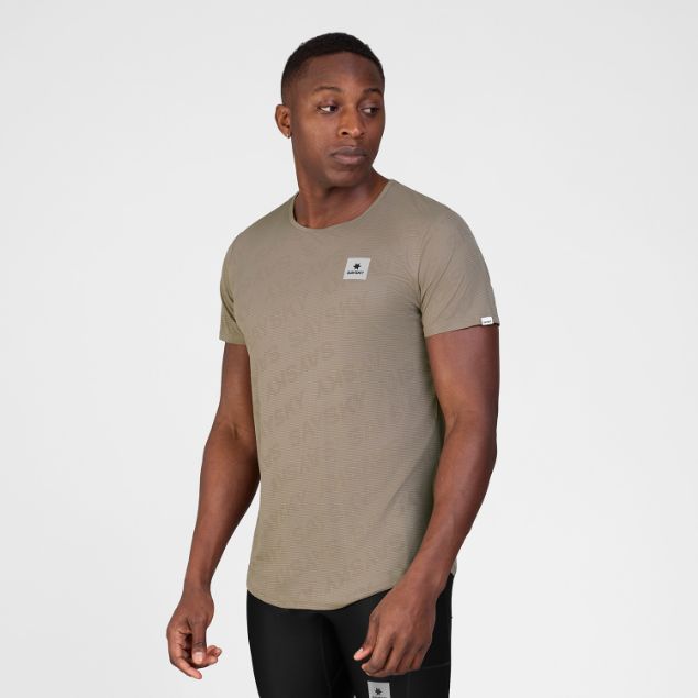 Saysky Reactive Flow T-Shirt Dark Beige Logo