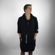 Vaikobi Full Zip Hooded Towel Black