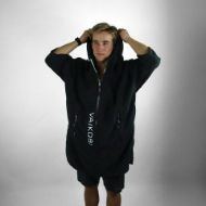 Vaikobi Full Zip Hooded Towel Black