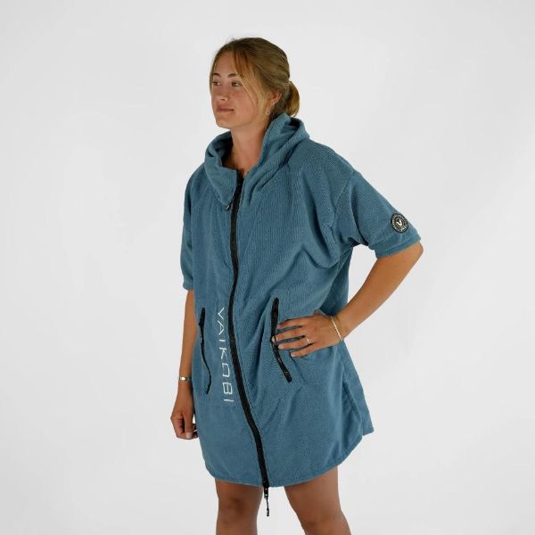 Vaikobi Full Zip Hooded Towel Ocean Blue