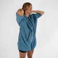 Vaikobi Full Zip Hooded Towel Ocean Blue